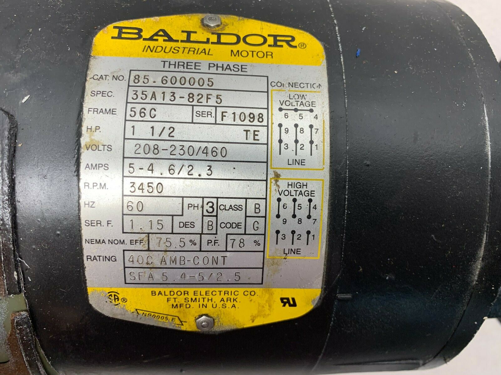 USED GRUNDFOSS CRK4-30-U-W-A-AUUV PUMP BALDOR 35A13-82F5 MOTOR 1-1/2HP 85.600005