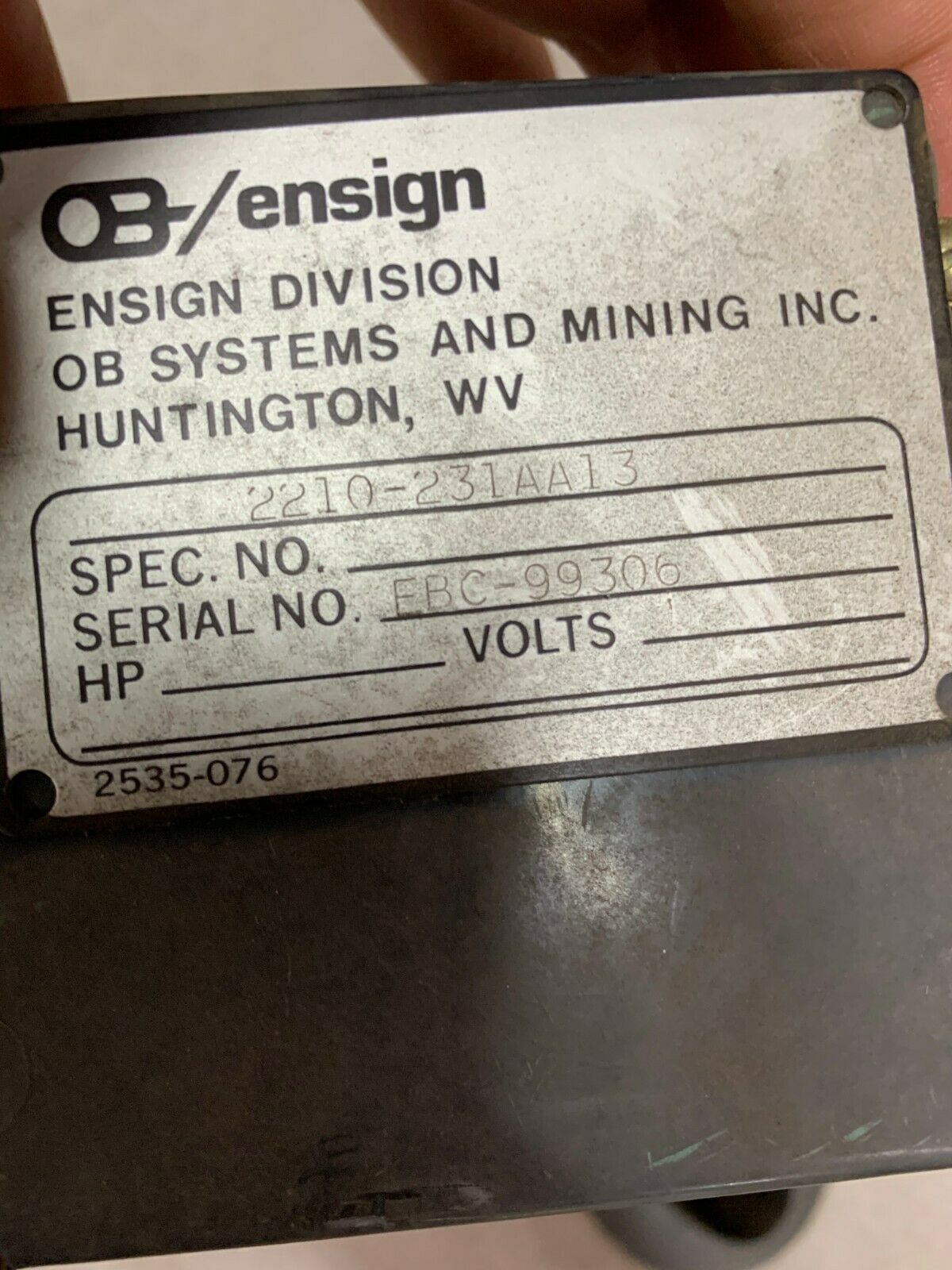 NEW ENSIGN SWITCH 2210-231AA13