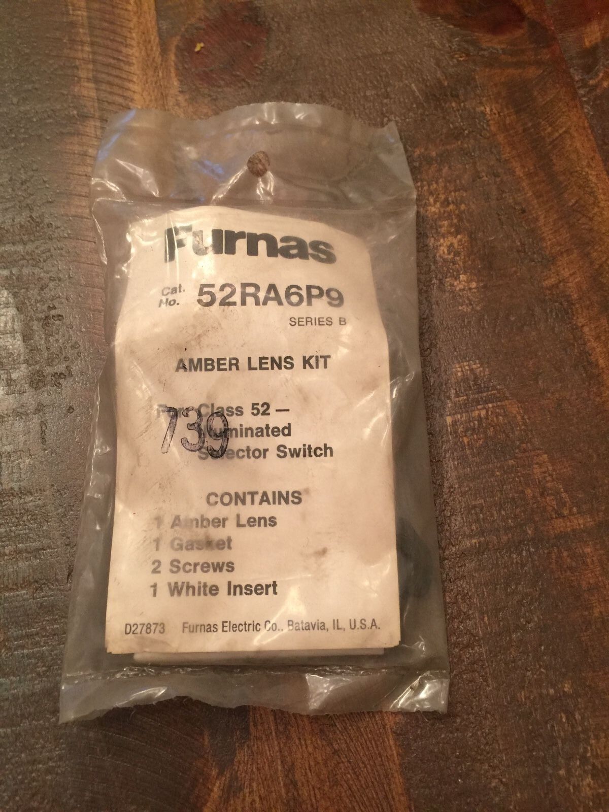 NEW IN PACKAGE FURNAS AMBER LENS KIT 52RA6P9 SER.B