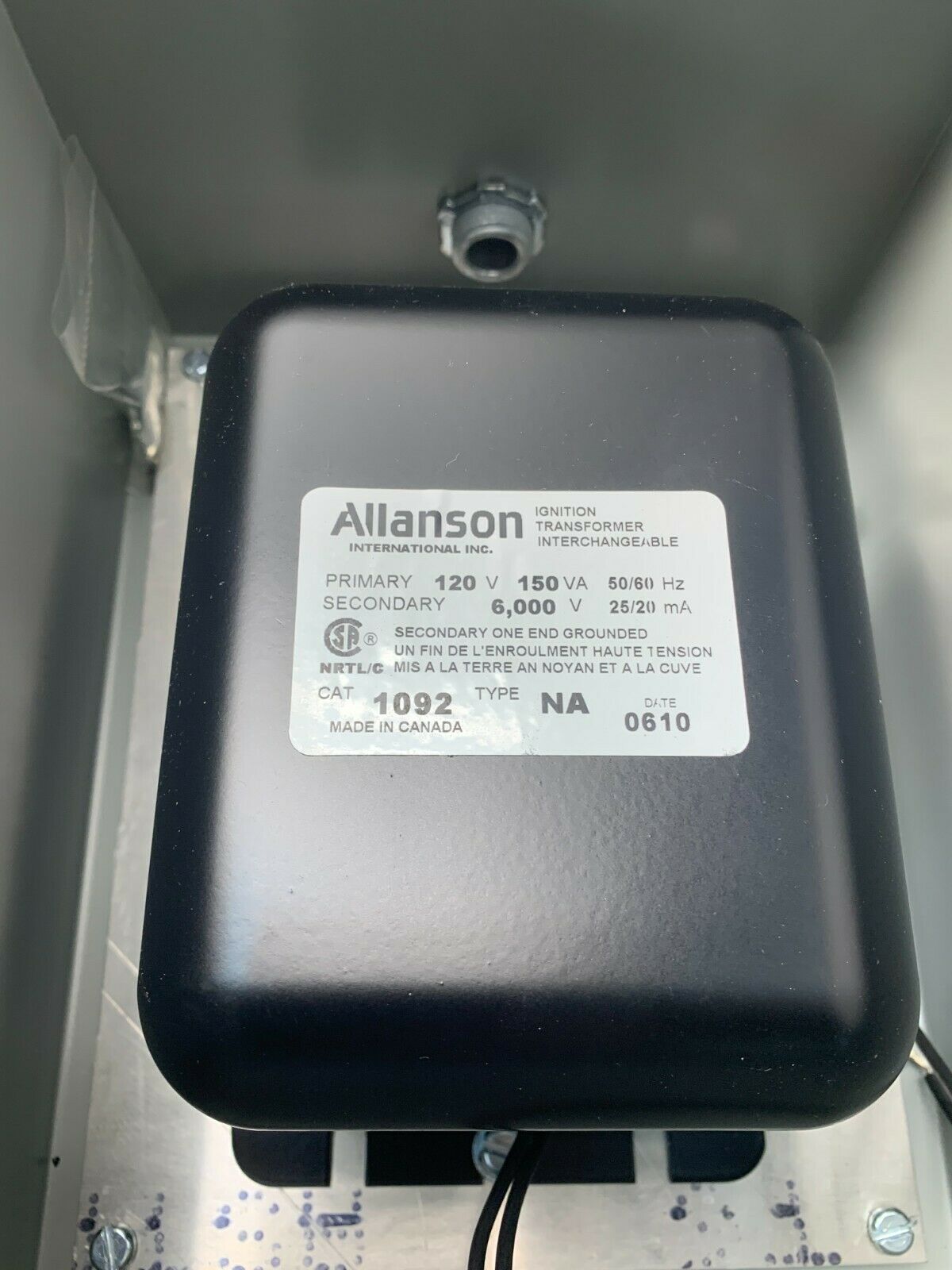 NEW HOFFMAN A10086CHNF ENCLOSURE WITH ALLANSON 1092 TRANSFORMER