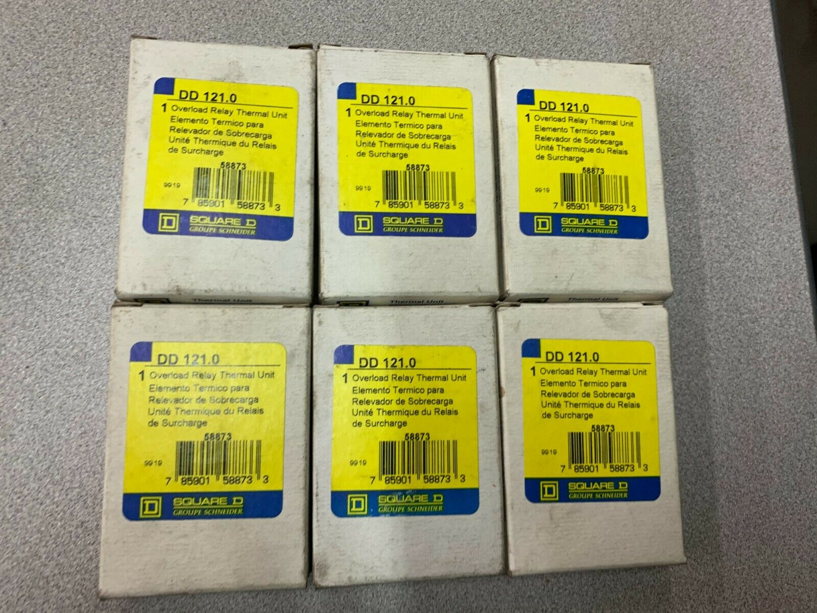 LOT OF 6 NEW IN BOX SQUARE D HEATER ELEMENT DD 121.0