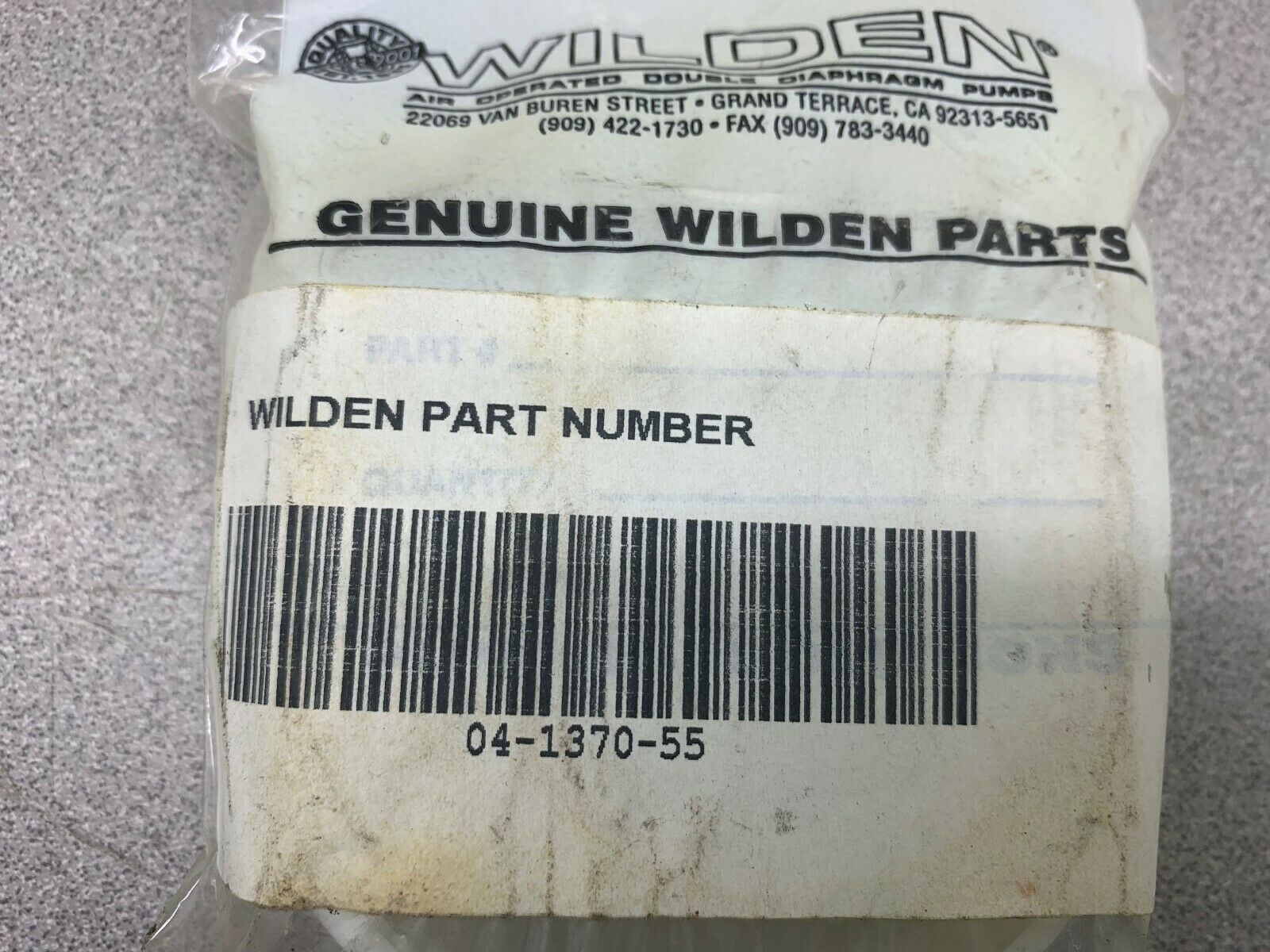 NEW IN BOX WILDEN PART 04-1370-55