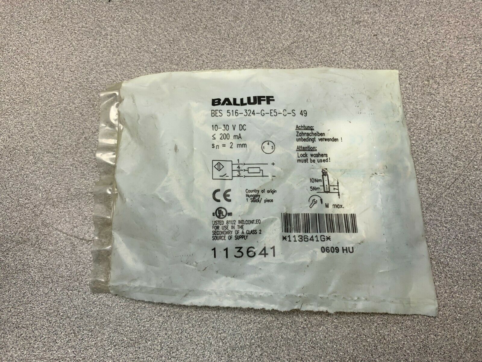 NEW IN PACKAGE BALLUFF SENSOR BES 516-324-G-E5-C-S 49