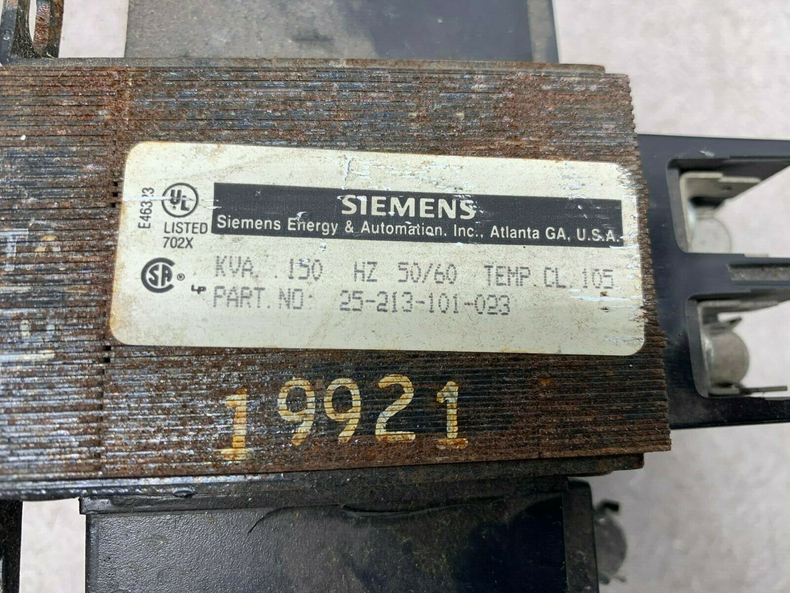 NEW NO BOX SIEMENS .150KVA TRANSFORMER 25-213-101-023