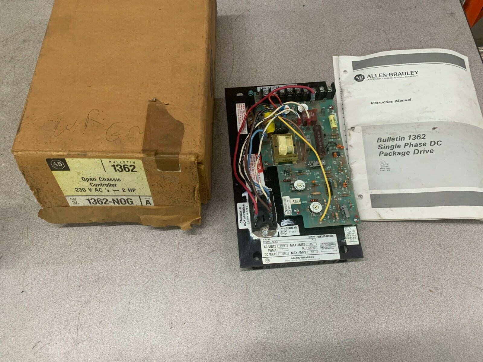 NEW IN BOX ALLEN-BRADLEY OPEN CHASSIS CONTROLLER DC DRIVE 1362-NOG SERIES A