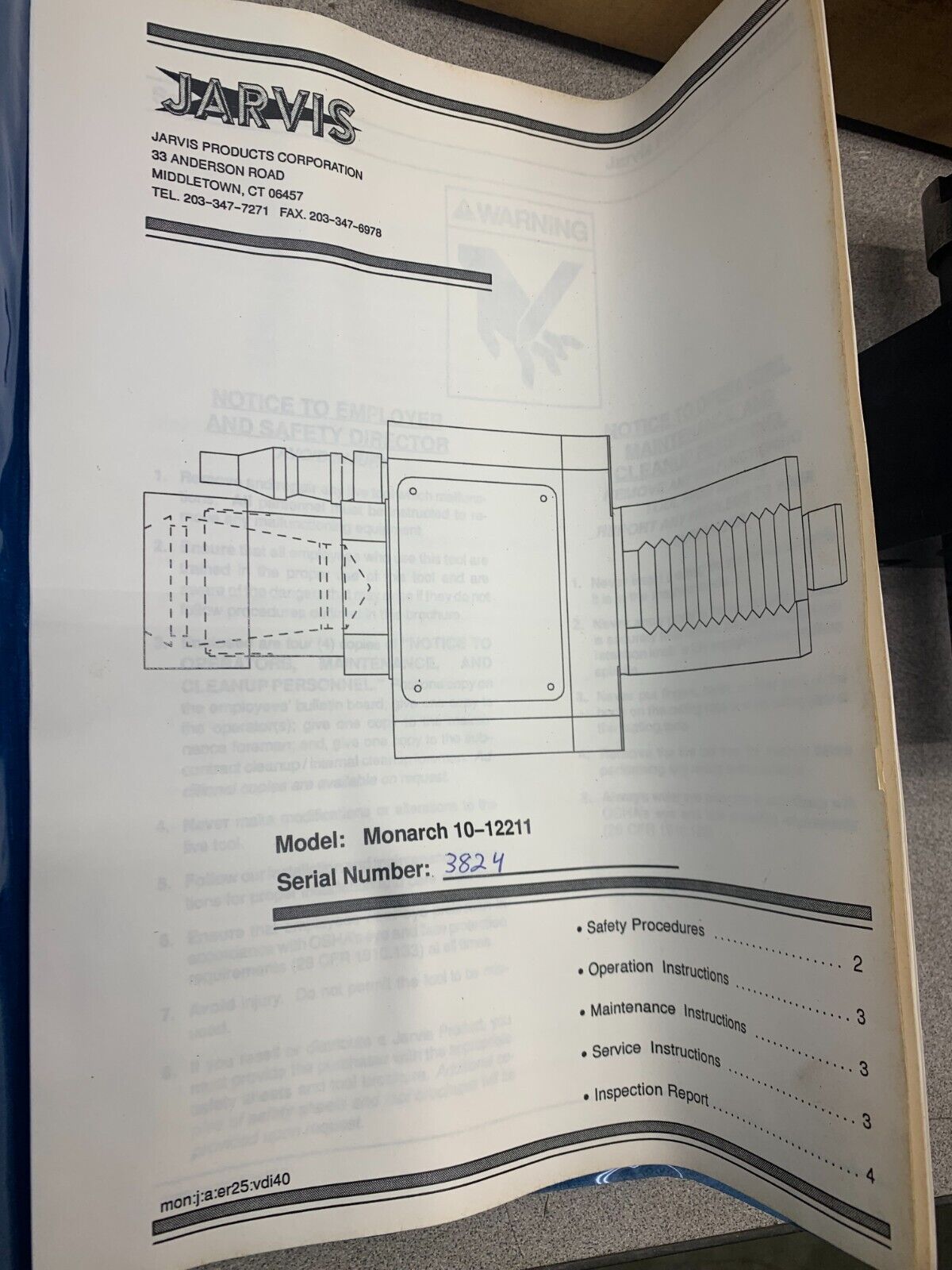 NEW IN BOX JARVIS 10-12211 PART 4580031