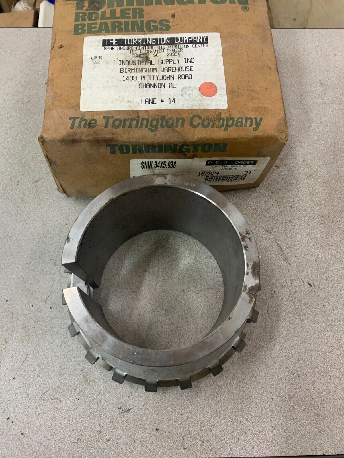 NEW IN BOX TORRINGTON SNW 34X5.938 ADAPTER BEARING