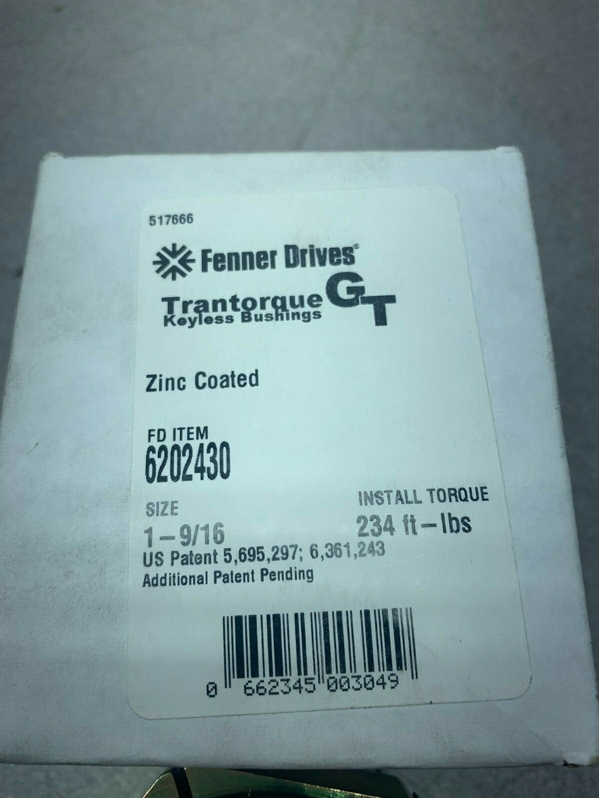 NEW IN BOX FENNER TRANTORQUE LOCKING DEVICE 6202430