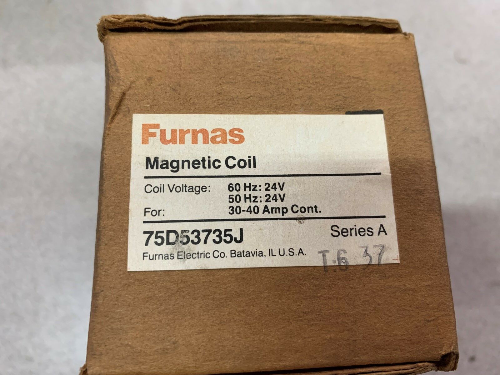 NEW IN BOX FURNAS COIL 75D53735J SERIES A