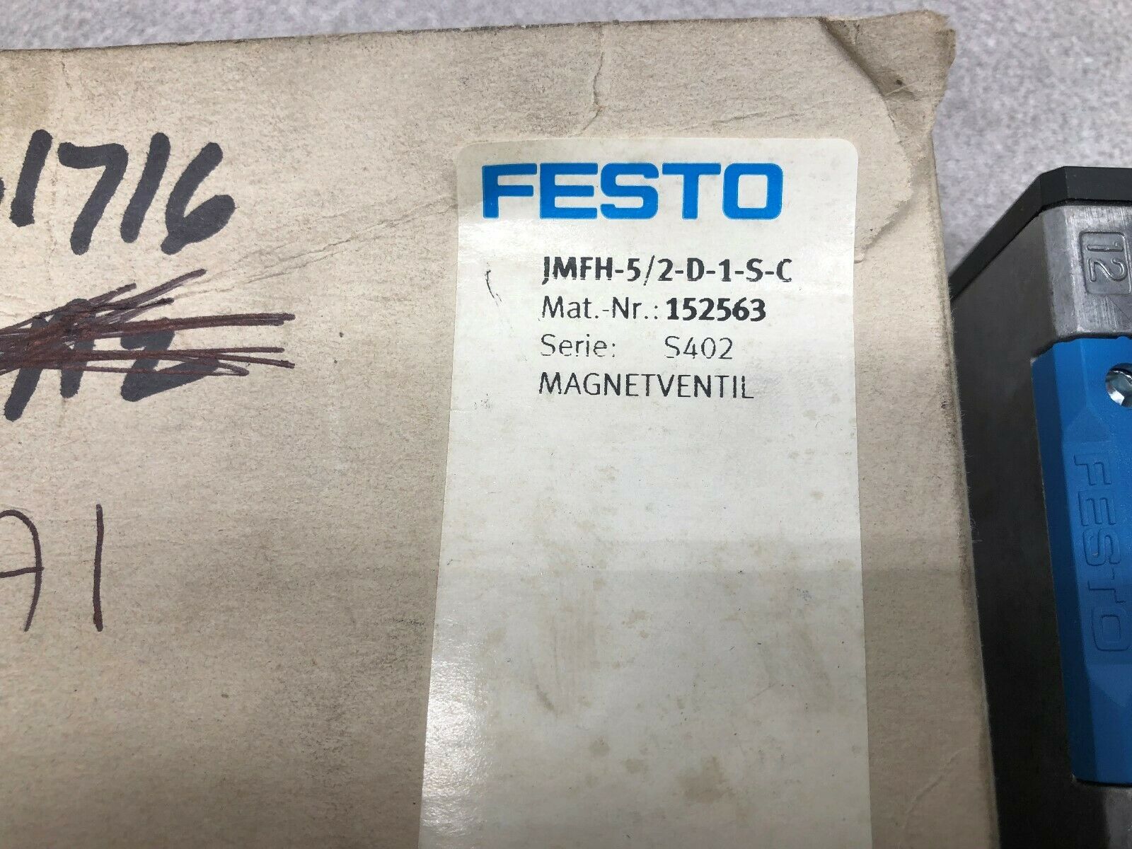 NEW IN BOX FESTO 13-230 PSI SOLENOID VALVE JMFH-5/2-D-1-S-C