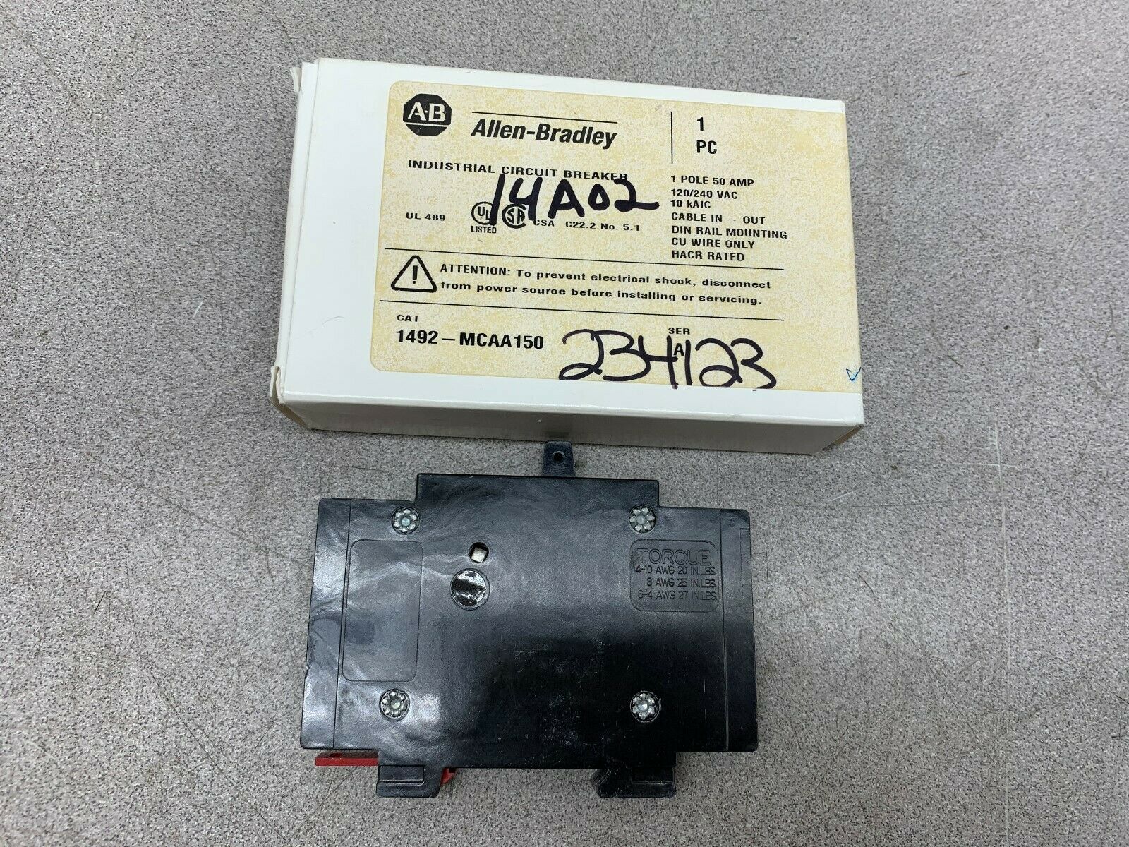 NEW IN BOX ALLEN BRADLEY BREAKER 1492-MCAA150