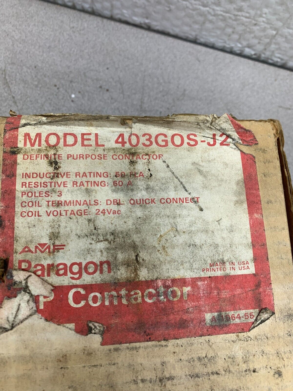 NEW IN BOX PARAGON DEFINITE PURPOSE CONTACTOR 403GOS-J2