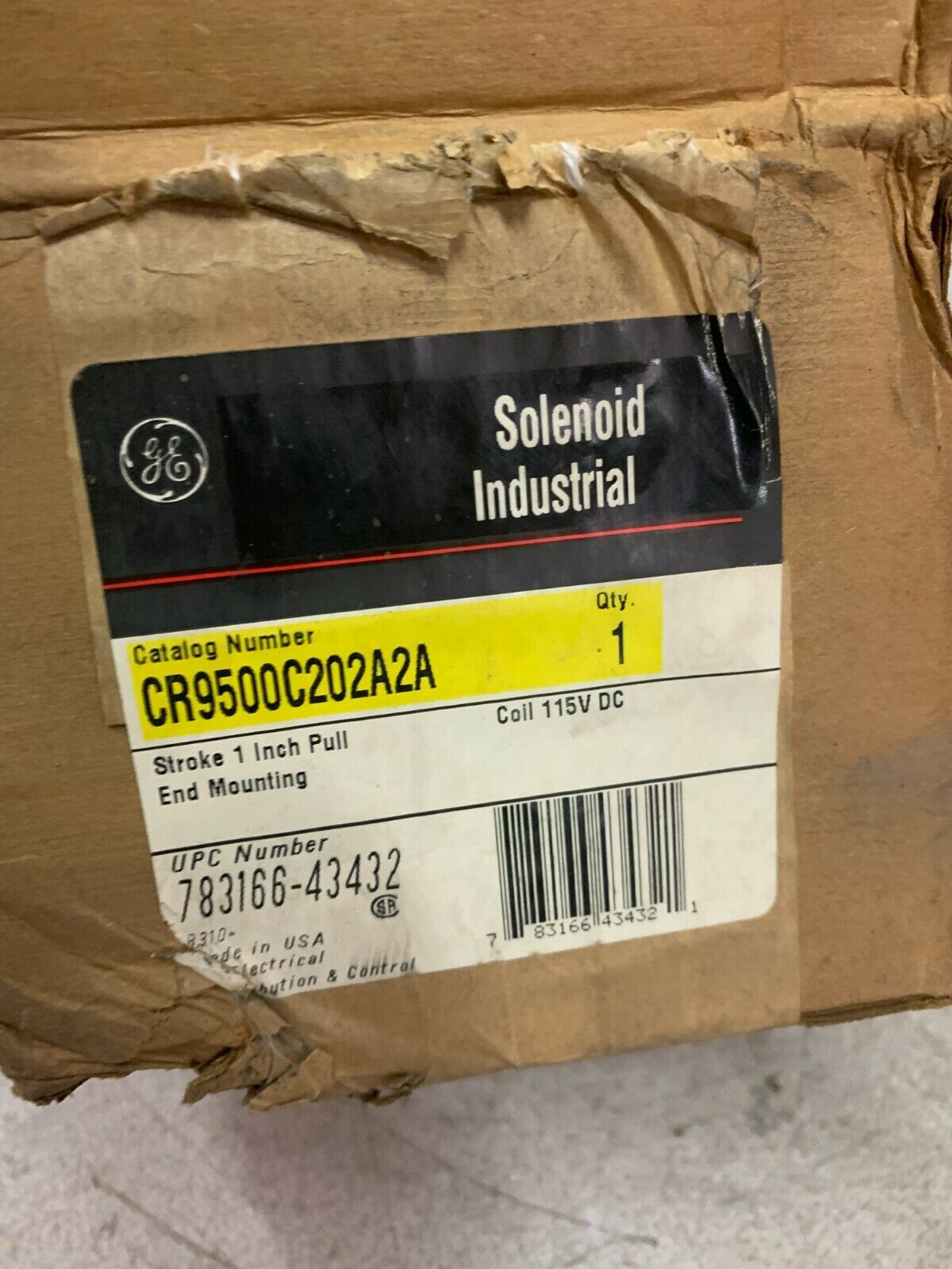 NEW IN BOX GENERAL ELECTRIC INDUSTRIAL SOLENOID CR9500C202A2A