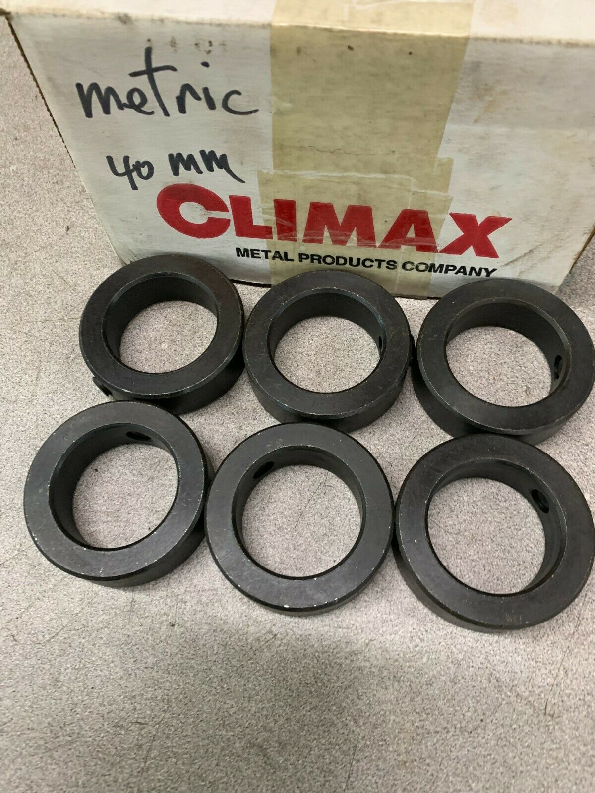 NEW BOX OF 6 CLIMAX METRIC SET COLLARS MC-40