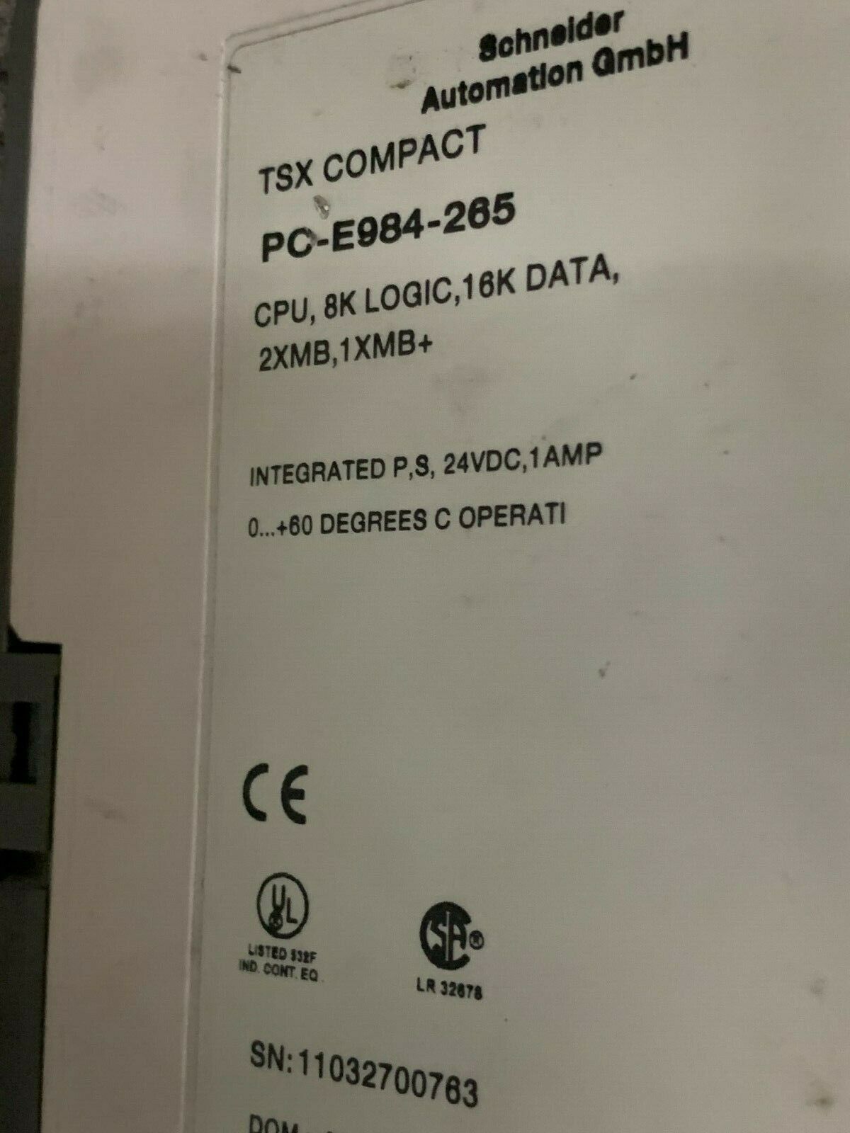 USED SCHNEIDER TSC COMPACT MODICON PLC PC-E984-265 WITH MODULES & BACKPLANE