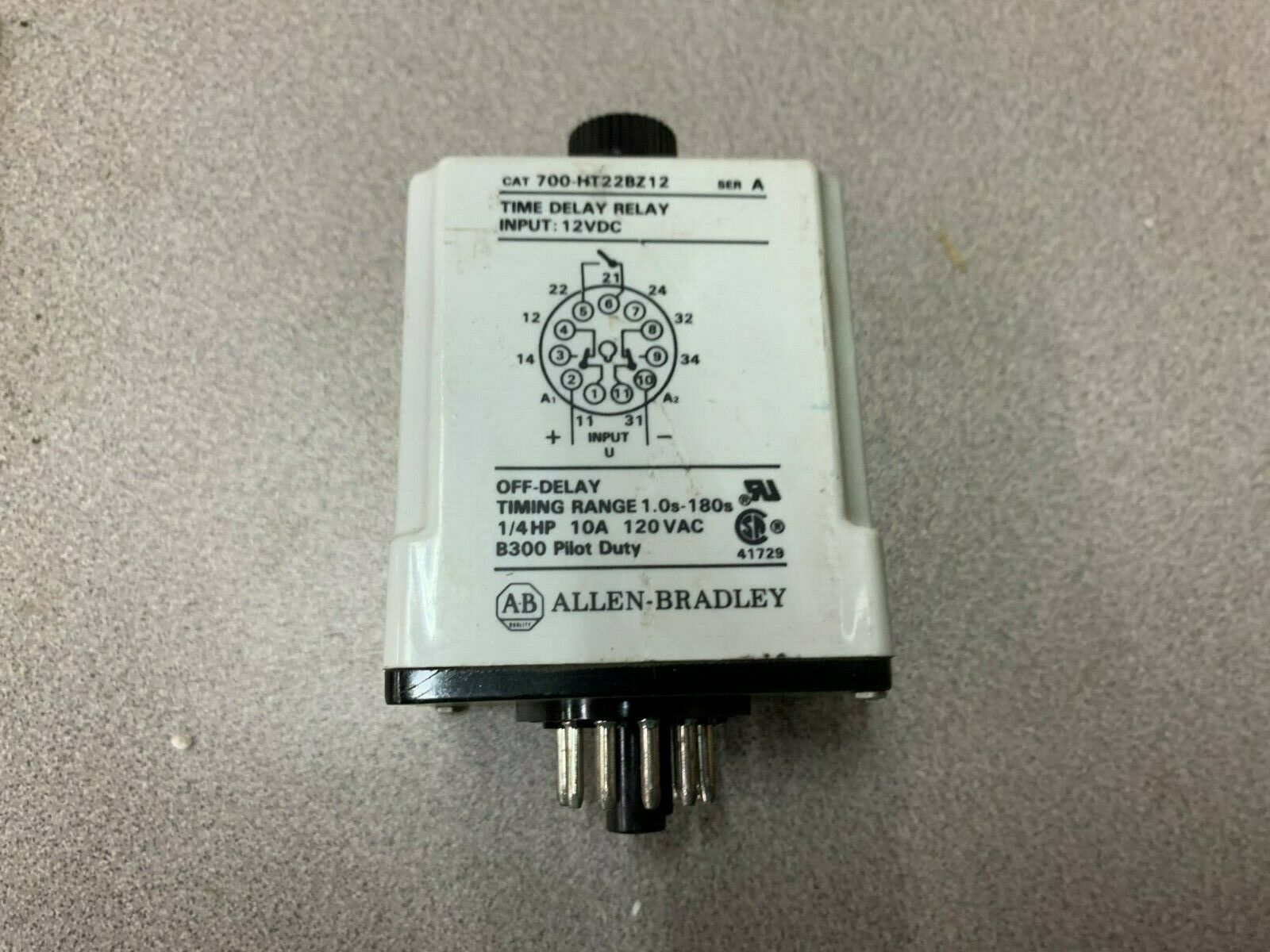 USED ALLEN BRADLEY TIME DELAY RELAY 700-HT22BZ12