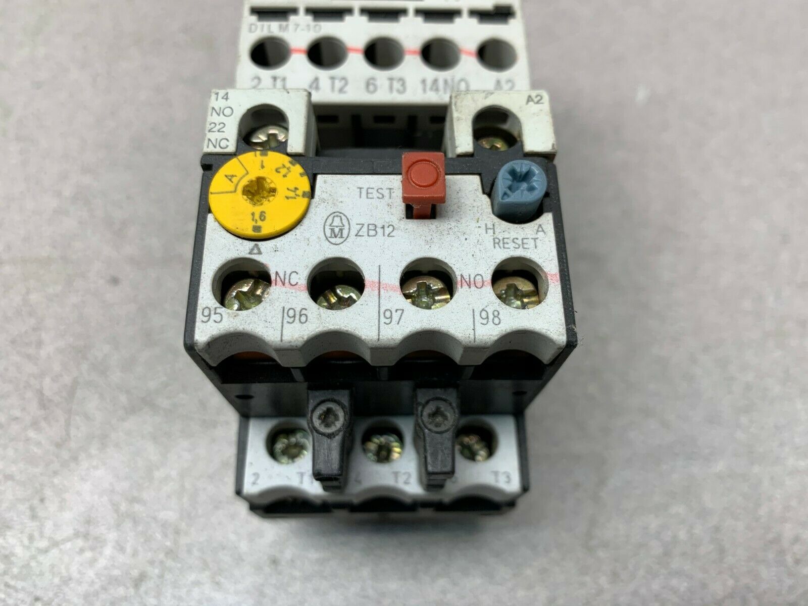 USED MOELLER CONTACTOR DILM7-10 WITH OVERLOAD ZB12-1,6