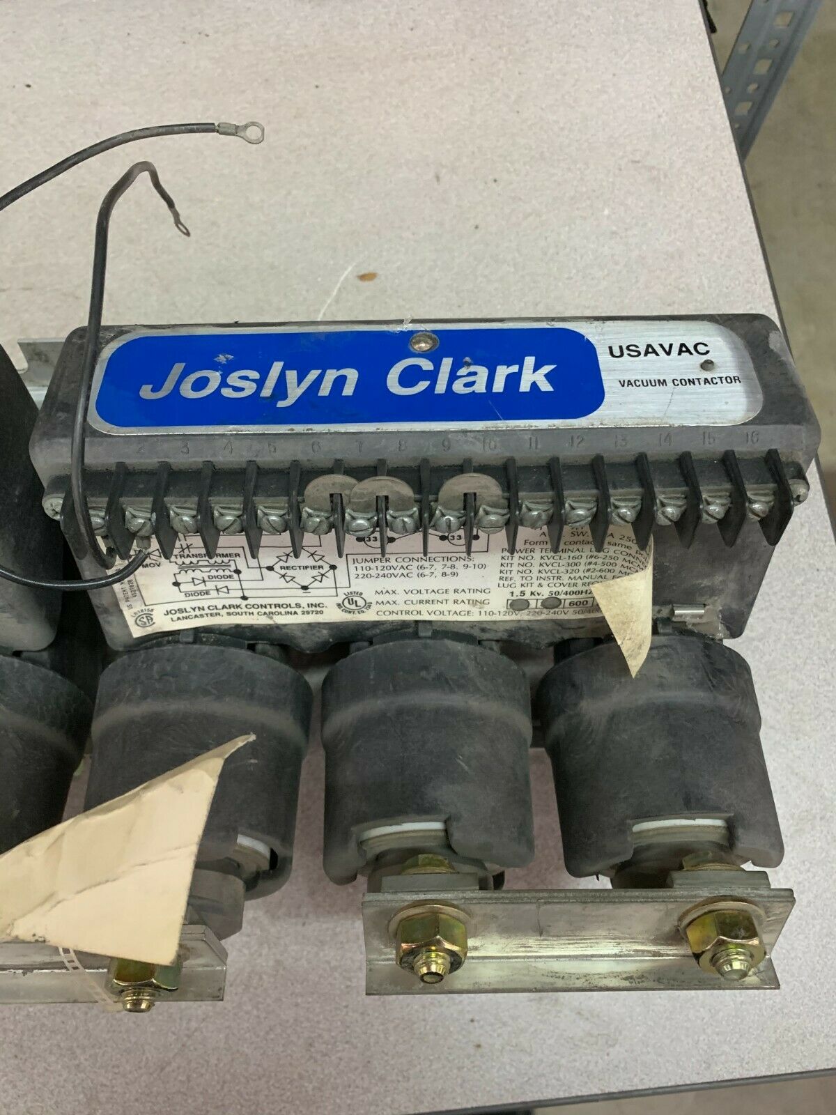 USED JOSLYN CLARK VACUUM CONTACTOR UC77U03615-76