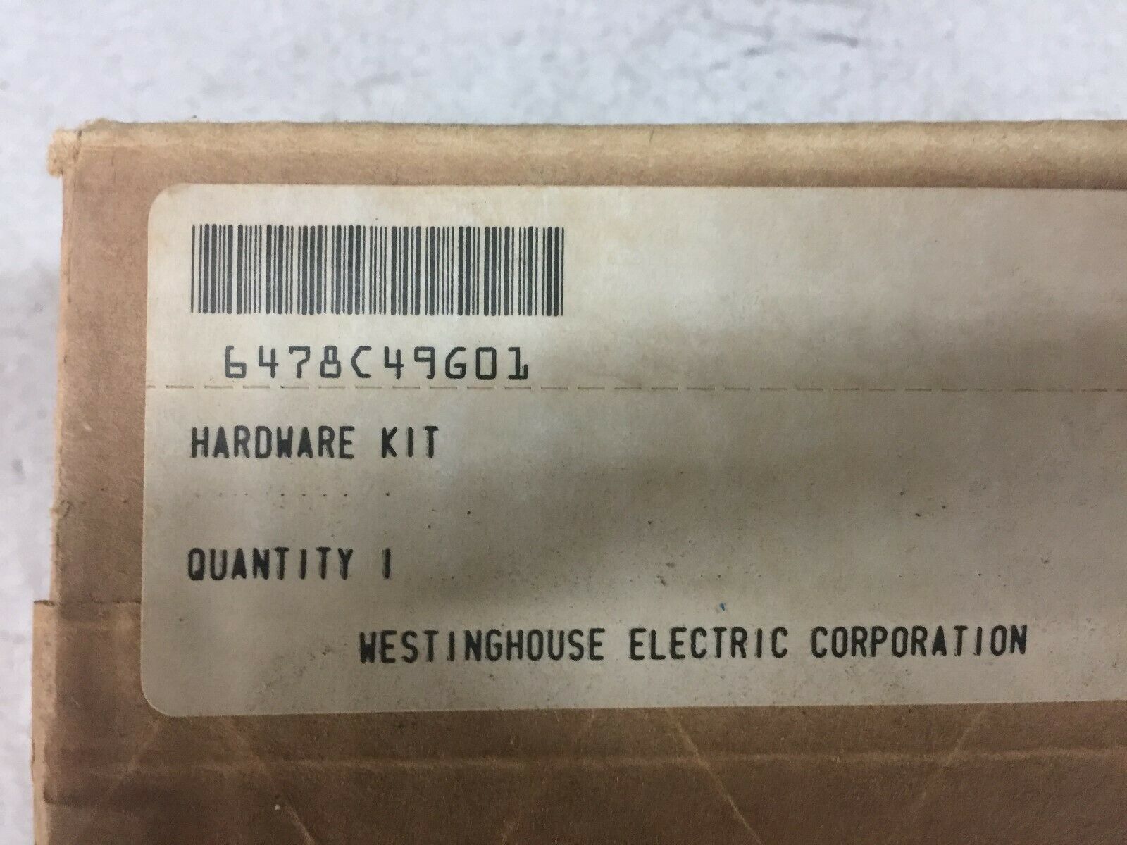 NEW IN BOX WESTINGHOUSE HARDWARE KIT 6478C49G01