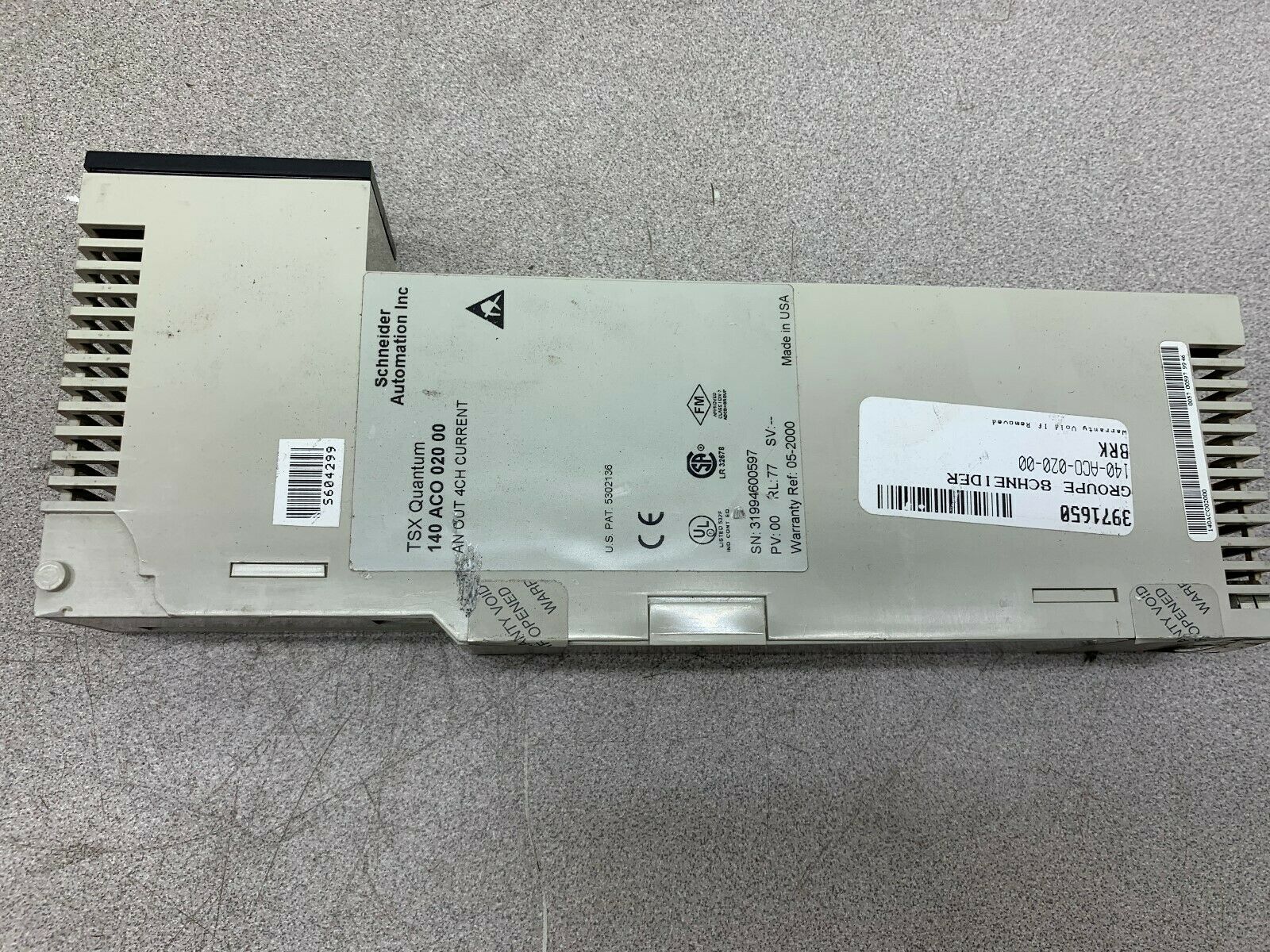 USED SCHNEIDER AUTOMATION INC. MODULE 140ACO02000