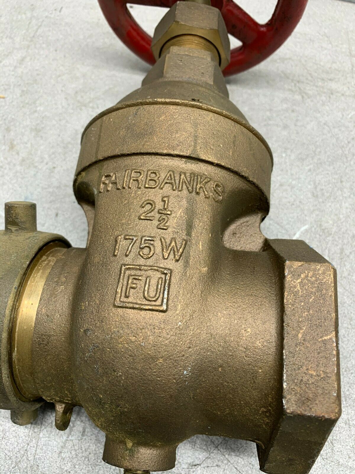 NEW NO BOX FAIRBANKS 2-1/2" 175W GATE VALVE