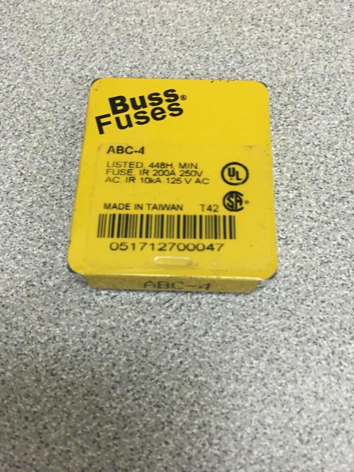 NEW BOX OF 5 BUSS FUSE ABC-4