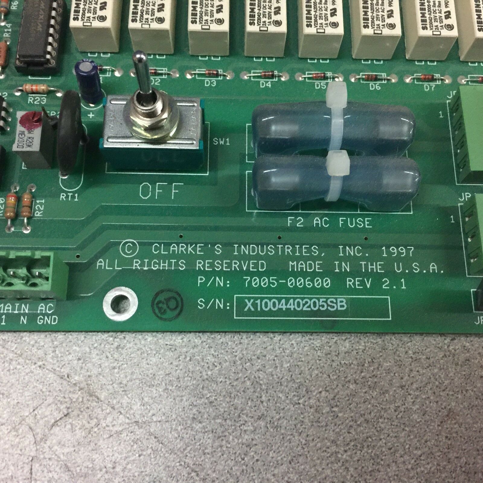 NEW NO BOX CLARKE'S INDUSTRIES CIRCUIT BOARD 7005-00600 REV2.1