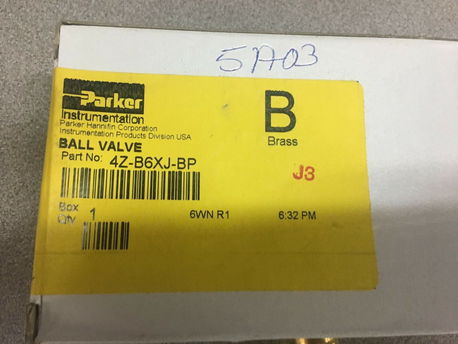 NEW IN BOX PARKER VALVE 4Z-B6XJ-B