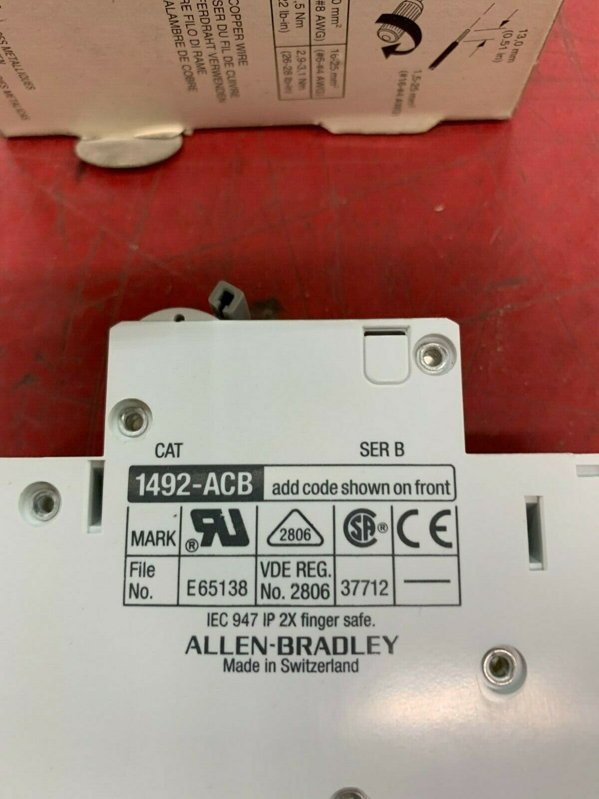 NEW IN BOX ALLEN BRADLEY CIRCUIT BREAKER ACCESSORY MODULE 1492-ACBH1 SERIES B