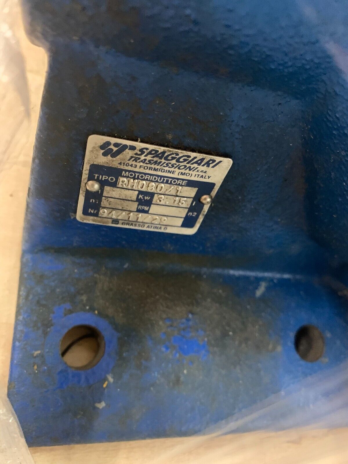 USED SPAGGIARI TRANSMISSION GEAR REDUCER RM080/1