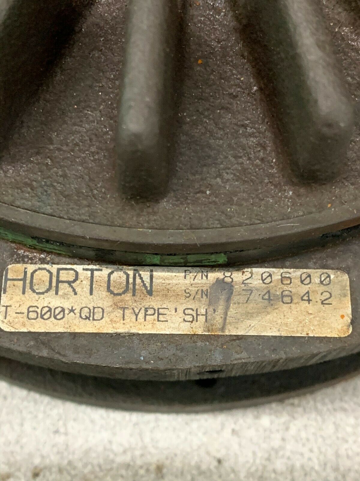 USED HORTON T-600*QD TYPE SH CLUTCH BRAKE 820600