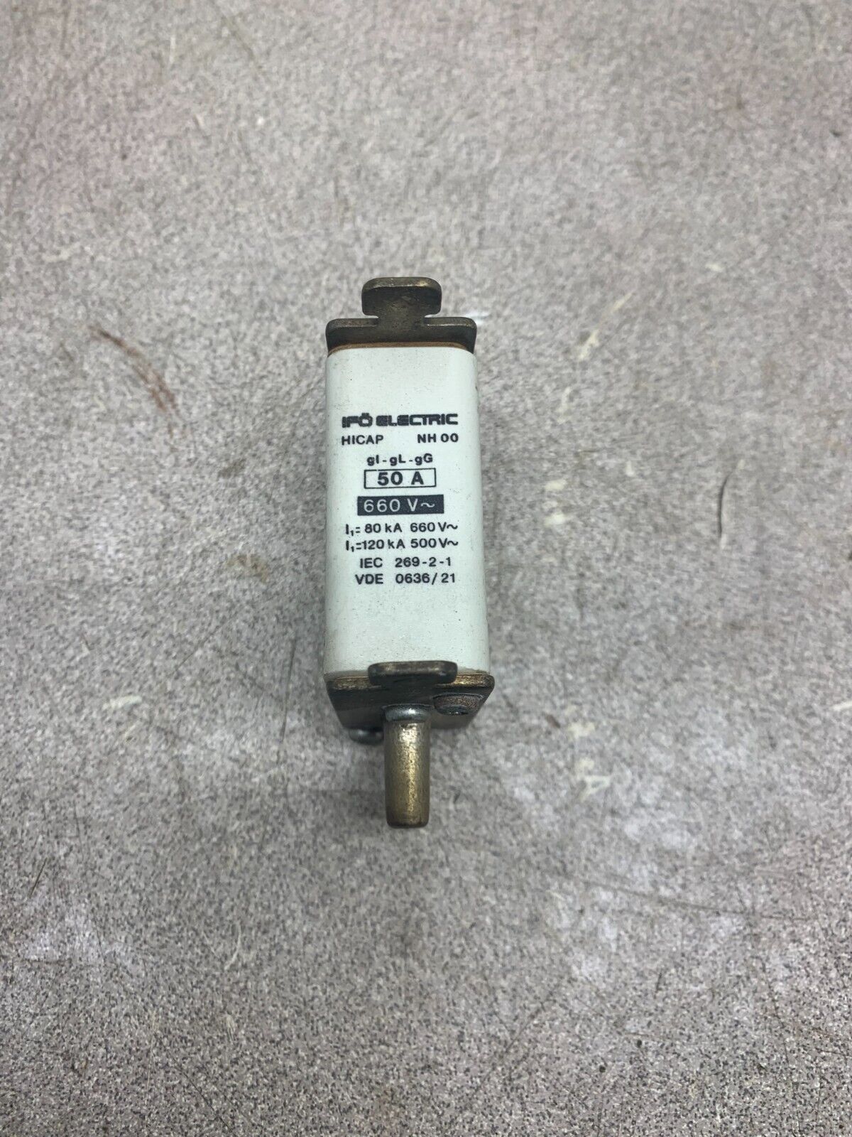 USED IFO ELECTRIC 660V. HICAP FUSE NH 00 GI-GL-GG 50AMP