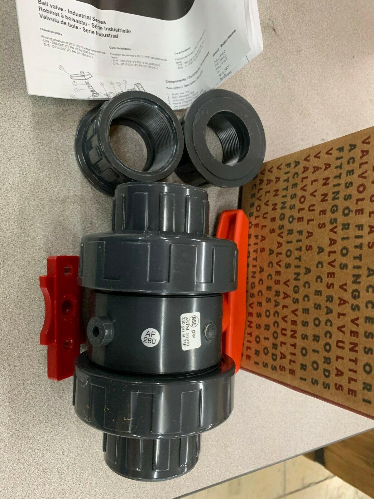 NEW IN BOX CEPEX 21983 PVC-U 1-1/2" BALL VALVE 0573805D