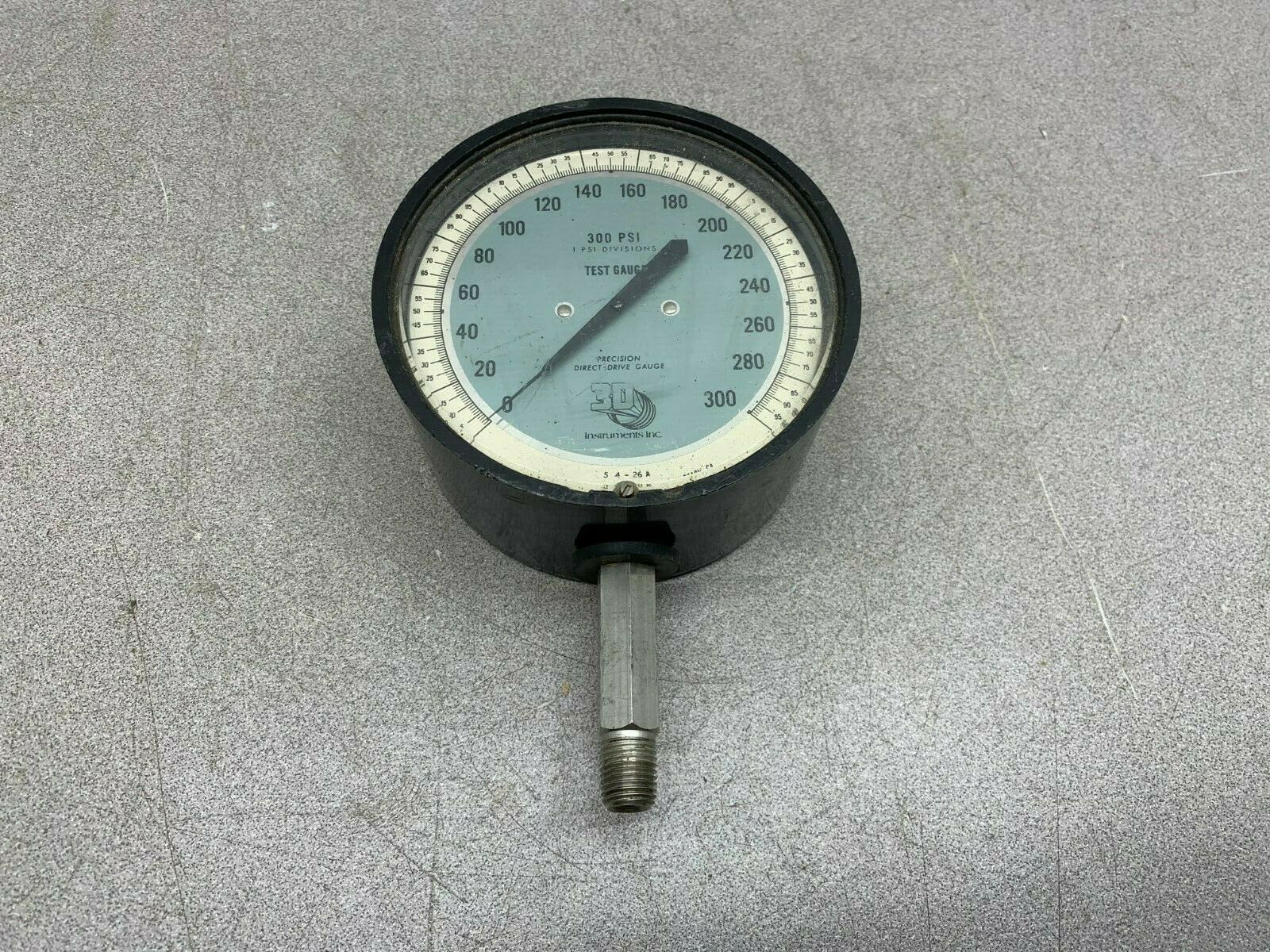 USED 3D INSTRUMENTS 0-300 PSI TEST GAUGE 25554-26B51