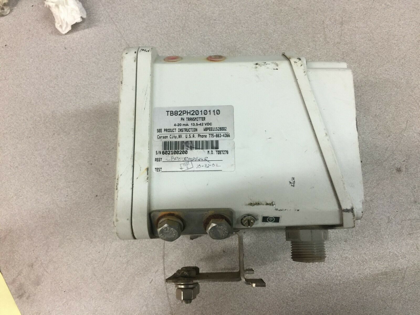 USED ABB 4-20MA 13.5-42 VDC PH MONITOR TRANSMITTER TB82PH2010110