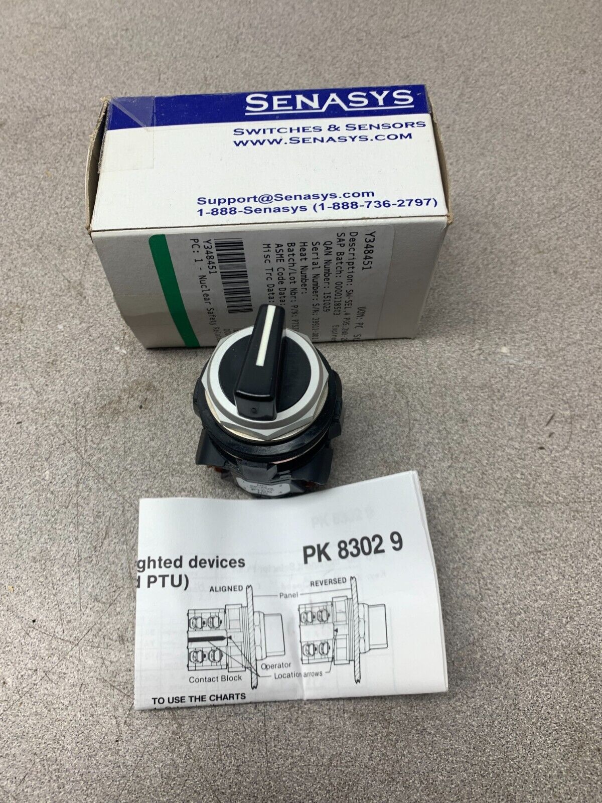 NEW IN BOX SENASYS SELECTOR SWITCH PTSJK302C