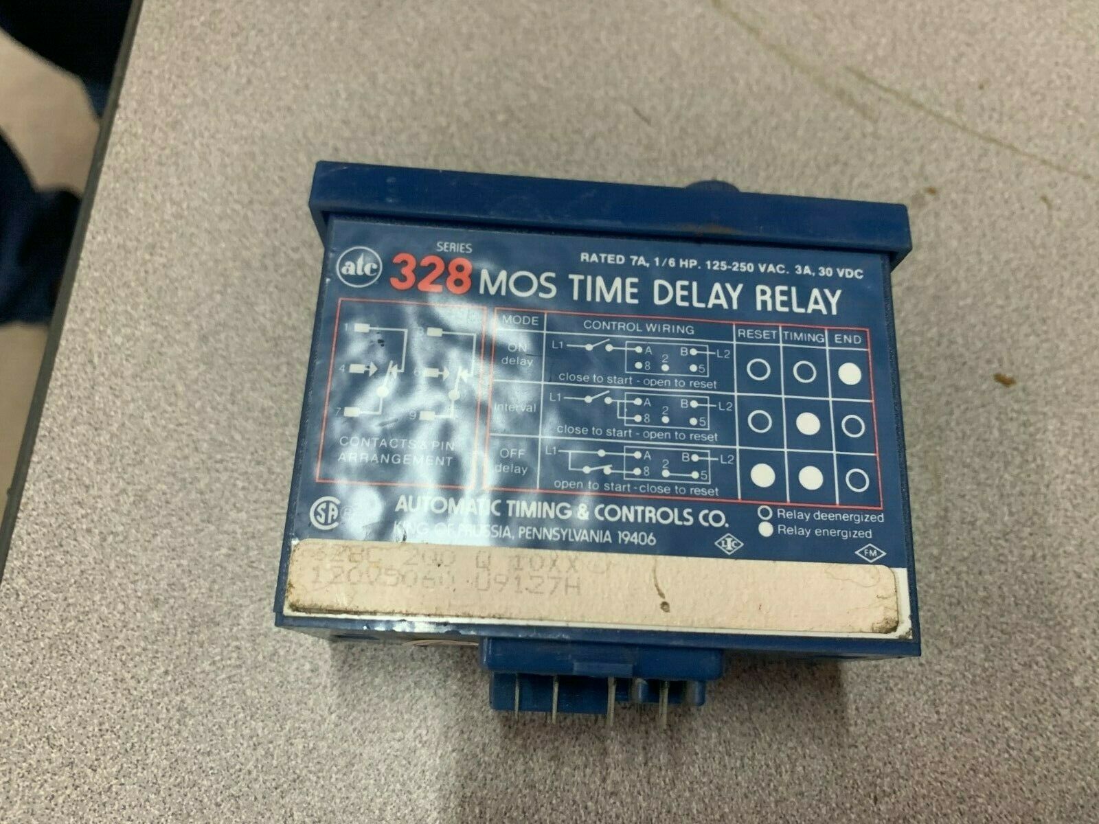 USED ATC TIME DELAY RELAY 328C200Q10XX