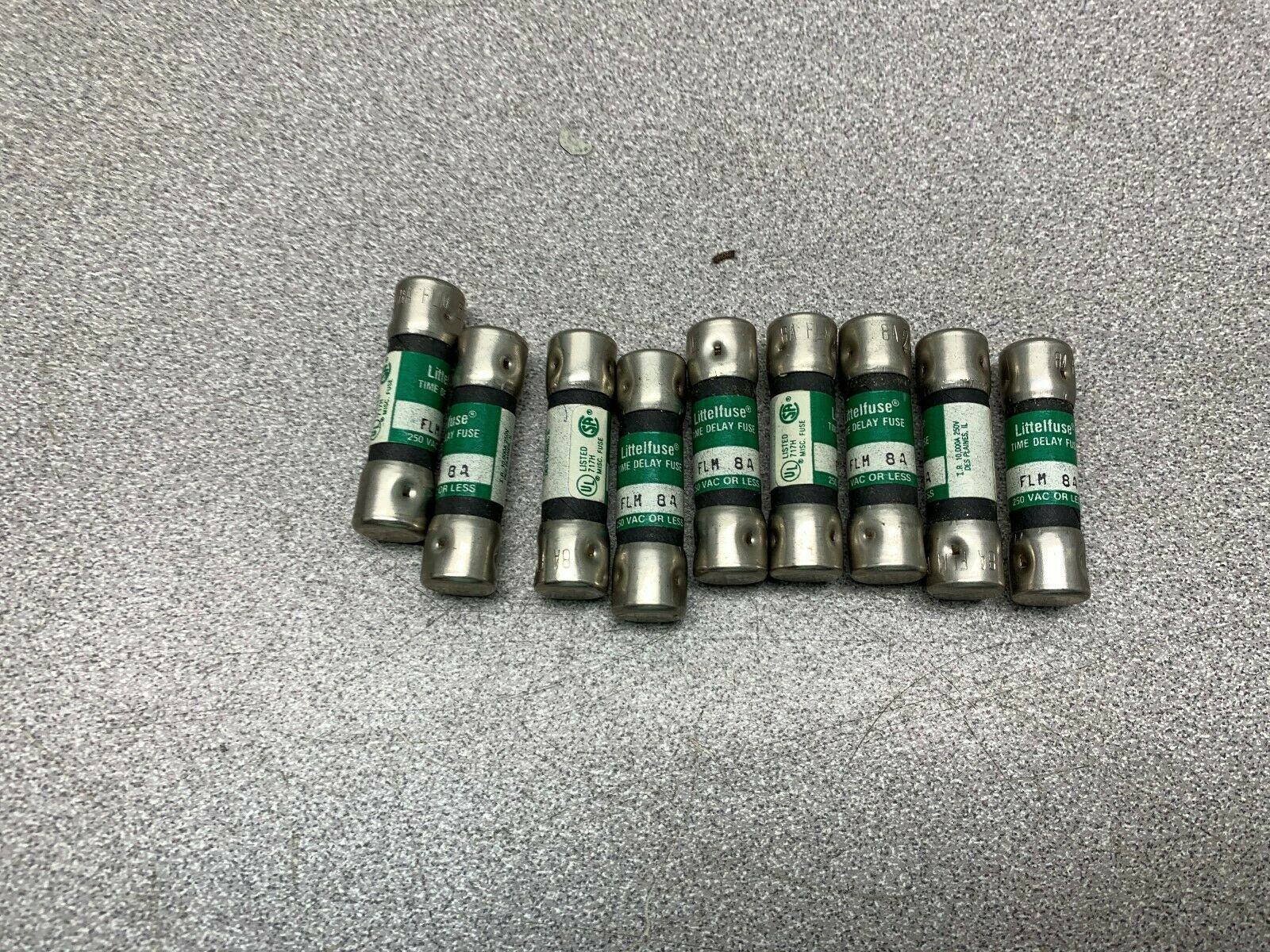 LOT OF 9 NEW NO BOX LITTELFUSE FLM 8A