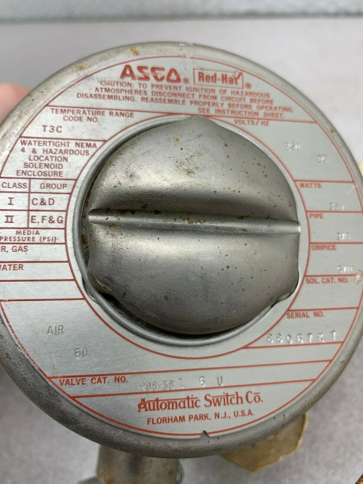 NEW 206-3816U ASCO 250DCV. COIL RED-HAT 3-WAY NUCLEAR VALVE 3/8" PIPE SIZE 206-3