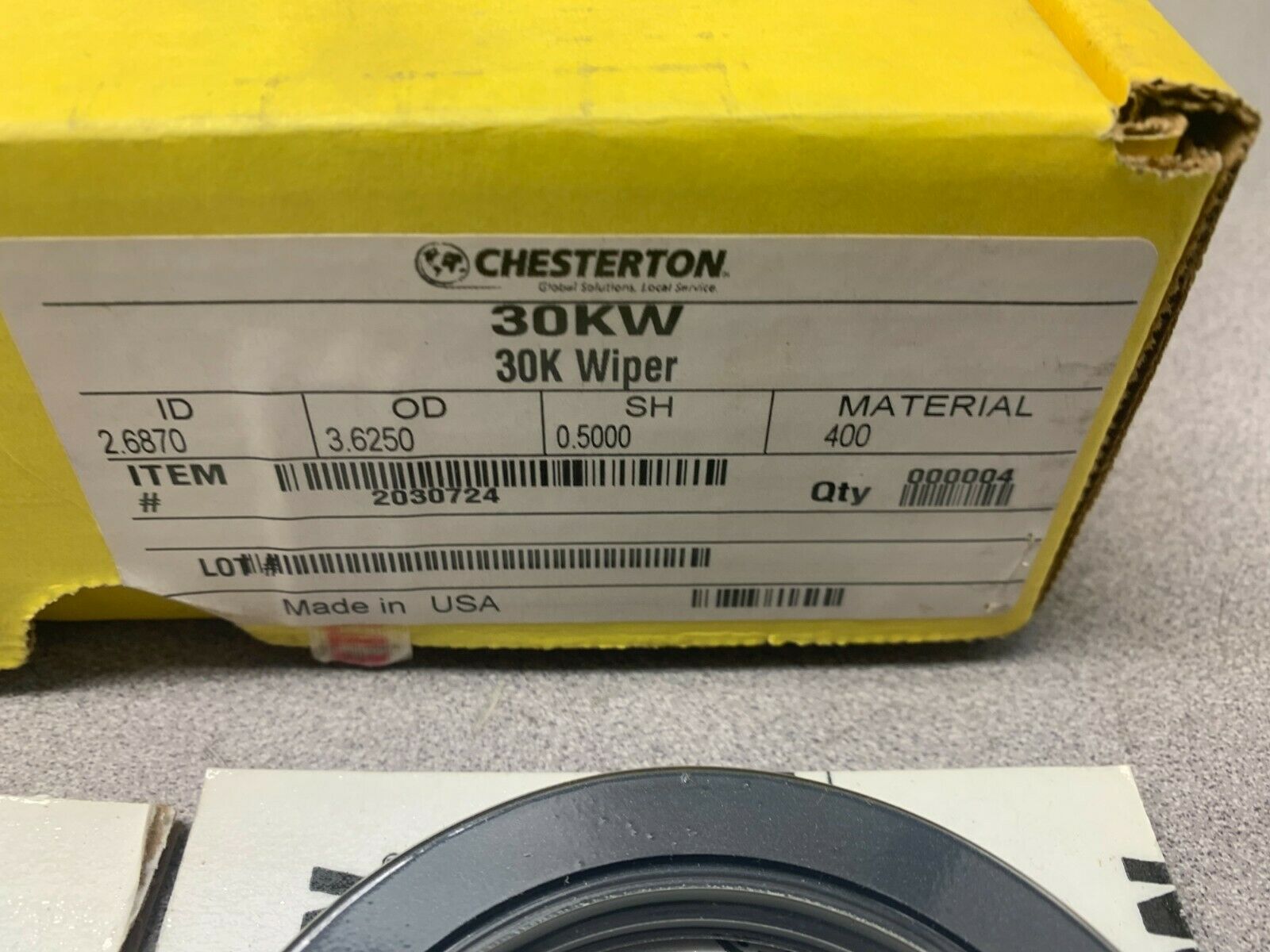 NEW BOX OF 2 CHESTERTON 30KW SEALS ID 2.6870 OD 3.6250 SH 0.5000 MATERIAL 400