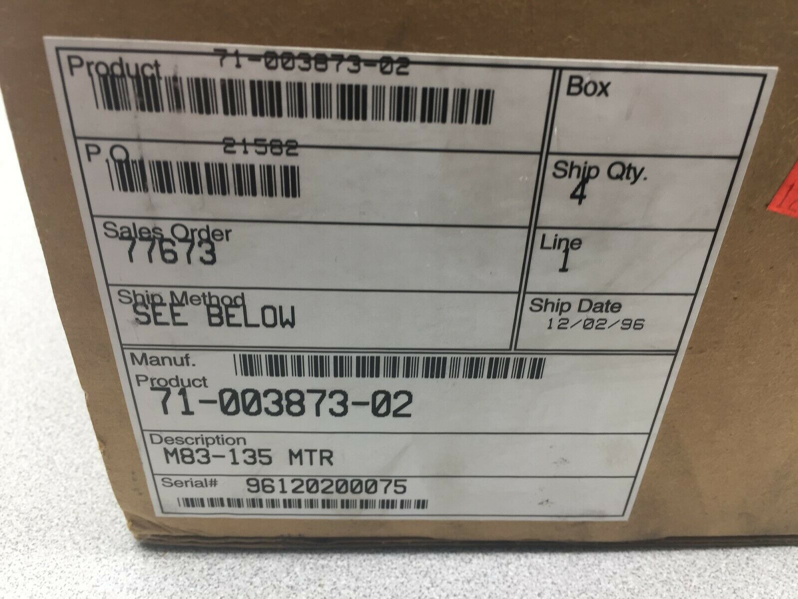 NEW IN BOX PARKER COMPUMOTOR M83-135MTR