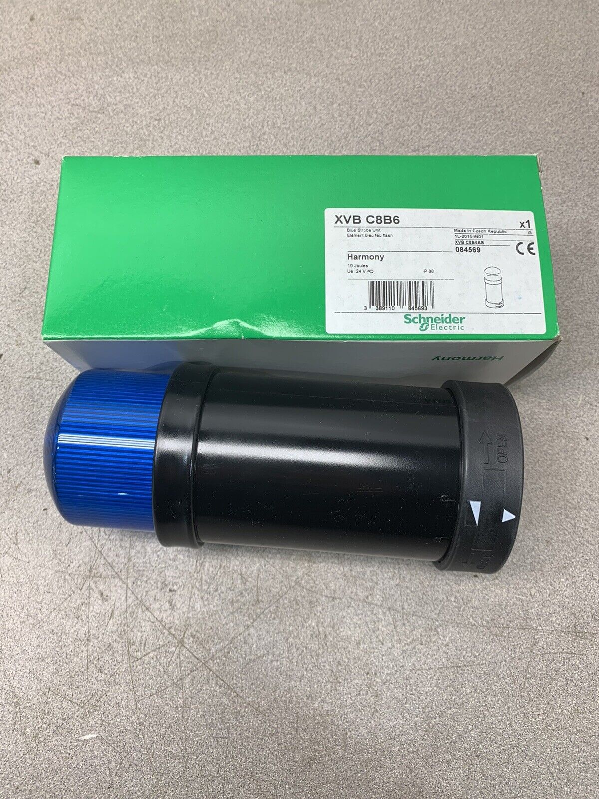 NEW IN BOX SCHNEIDER ELECTRIC BLUE STROBE LIGHT UNIT XVB C8B6
