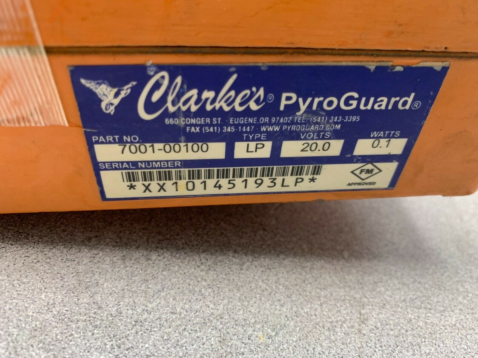 USED CLARKES PYROGUARD LP SENSOR 7001-00100