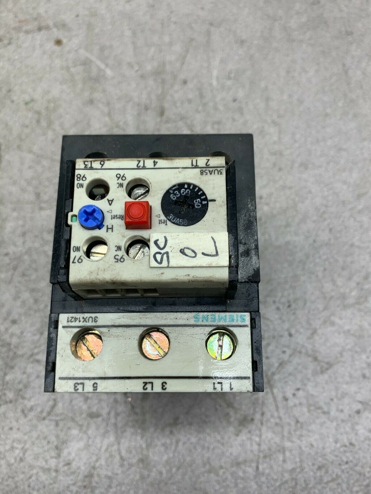 USED SIEMENS OVERLOAD RELAY 3UA58 00-2P-50-63A