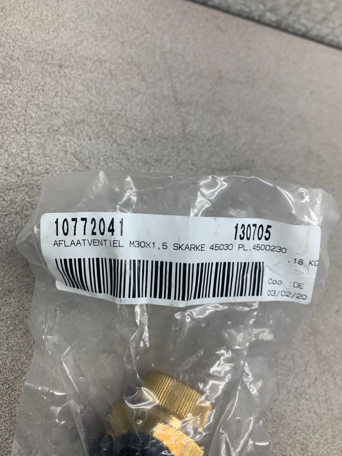 NEW IN PACKAGE ABC PARTS DRAIN VALVE 10772041