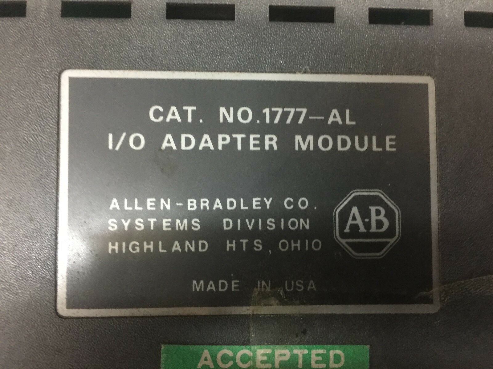 NEW NO BOX ALLEN BRADLEY I/O ADAPTER MODULE 1777-AL