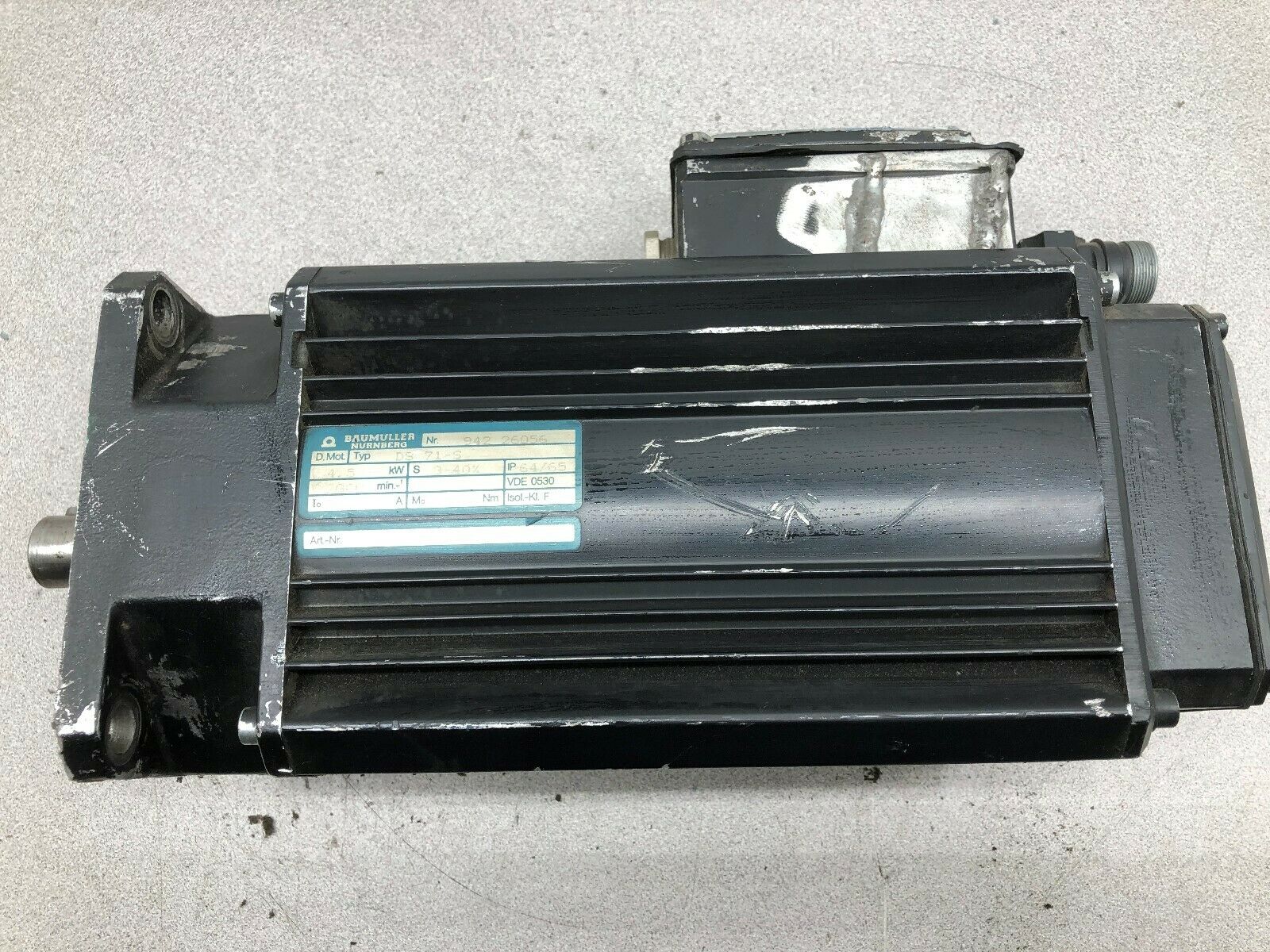 USED BAUMULLER NURNBERG 4.5 KW 2000 RPM SERVO MOTOR DS 71-S  /  942 26056