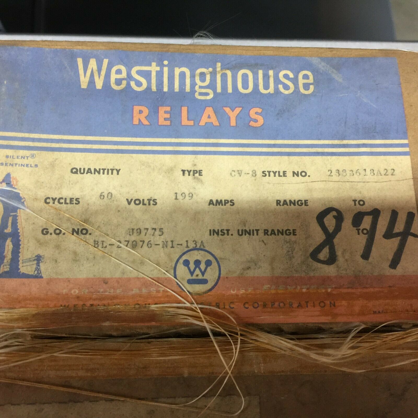 NEW IN BOX WESTINGHOUSE 0.2-2 AMPS TYPE CV-8 OVERVOLTAGE RELAY 288B618A22A