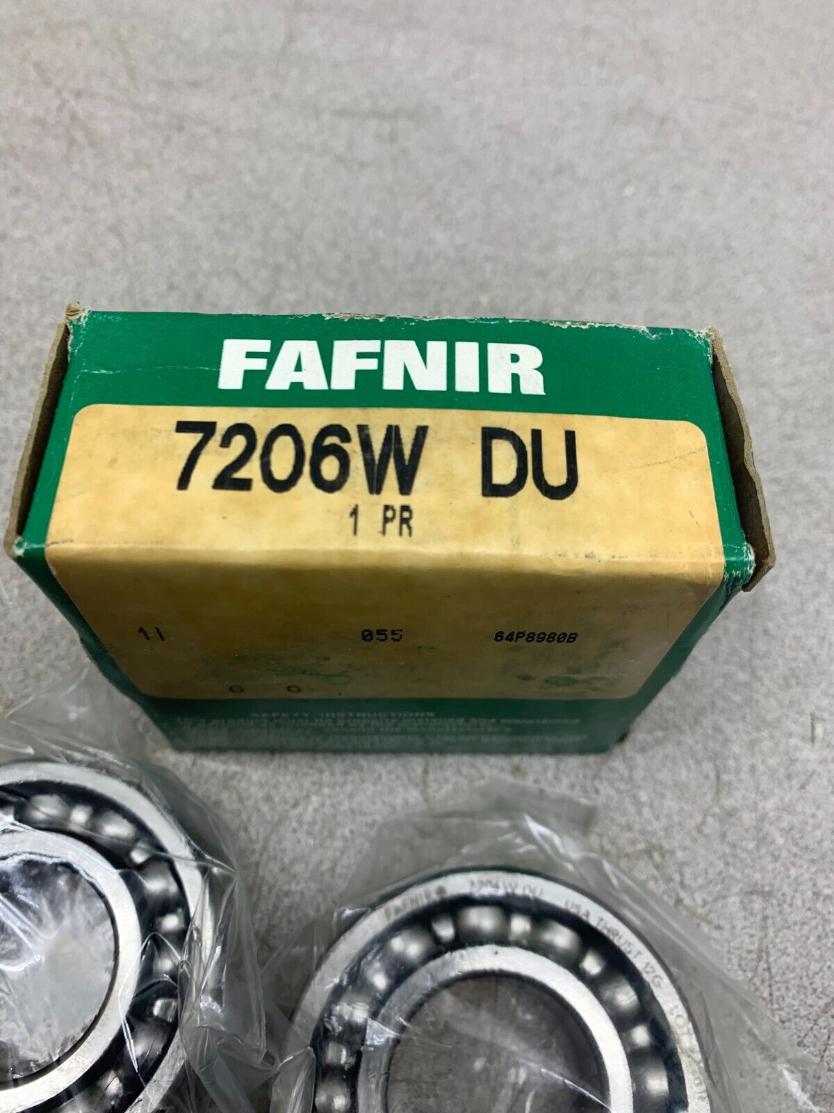 NEW SET OF 2 FAFNIR RADIAL BALL BEARINGS 7206W DU