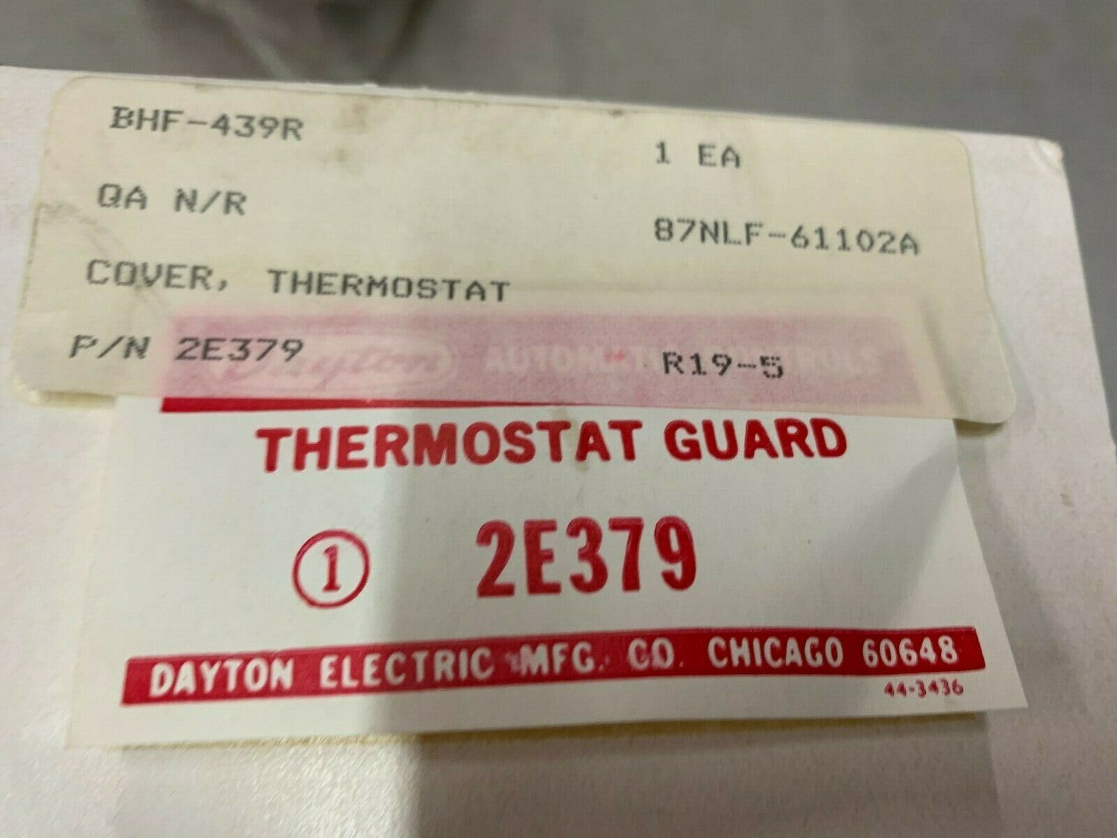 NEW IN BOX DAYTON THERMOSTAT GUARD 2E379